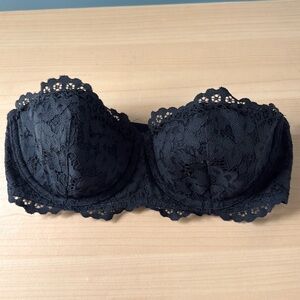 Victoria’s Secret | EUC Very Sexy Unlined Balconet Black Lace Strapless, 32D